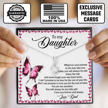 To My Daughter Necklace Gift Box From Dad