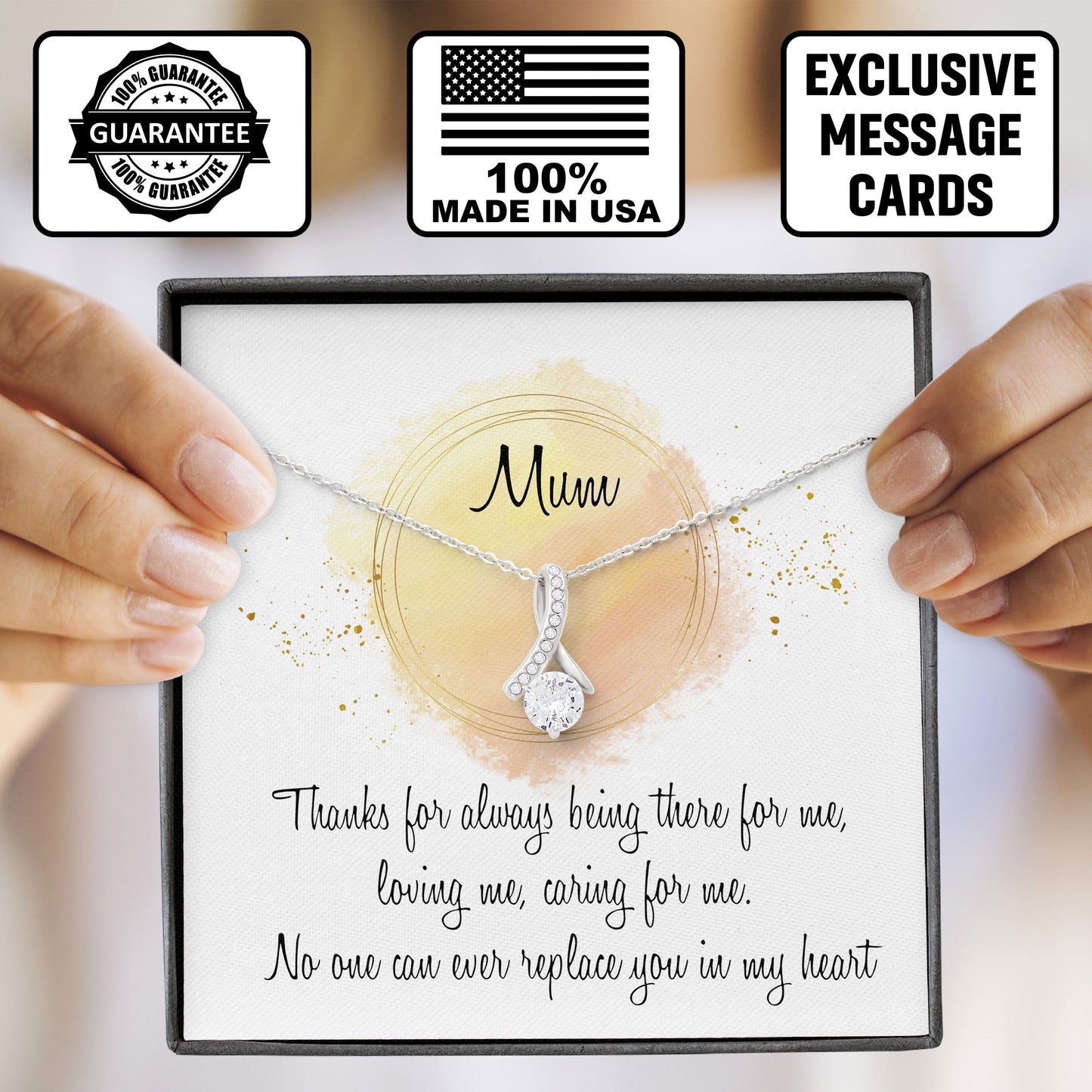 To My Mum Necklace with Message Card, Valentine, Sentimental Birthday, Mothers Day Gift