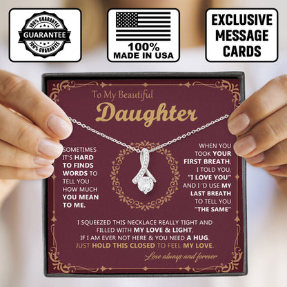To My Beautiful Daughter Necklace From Dad, Mom, Gifts For Daughter Romantic, Birthday, Valentine Gift