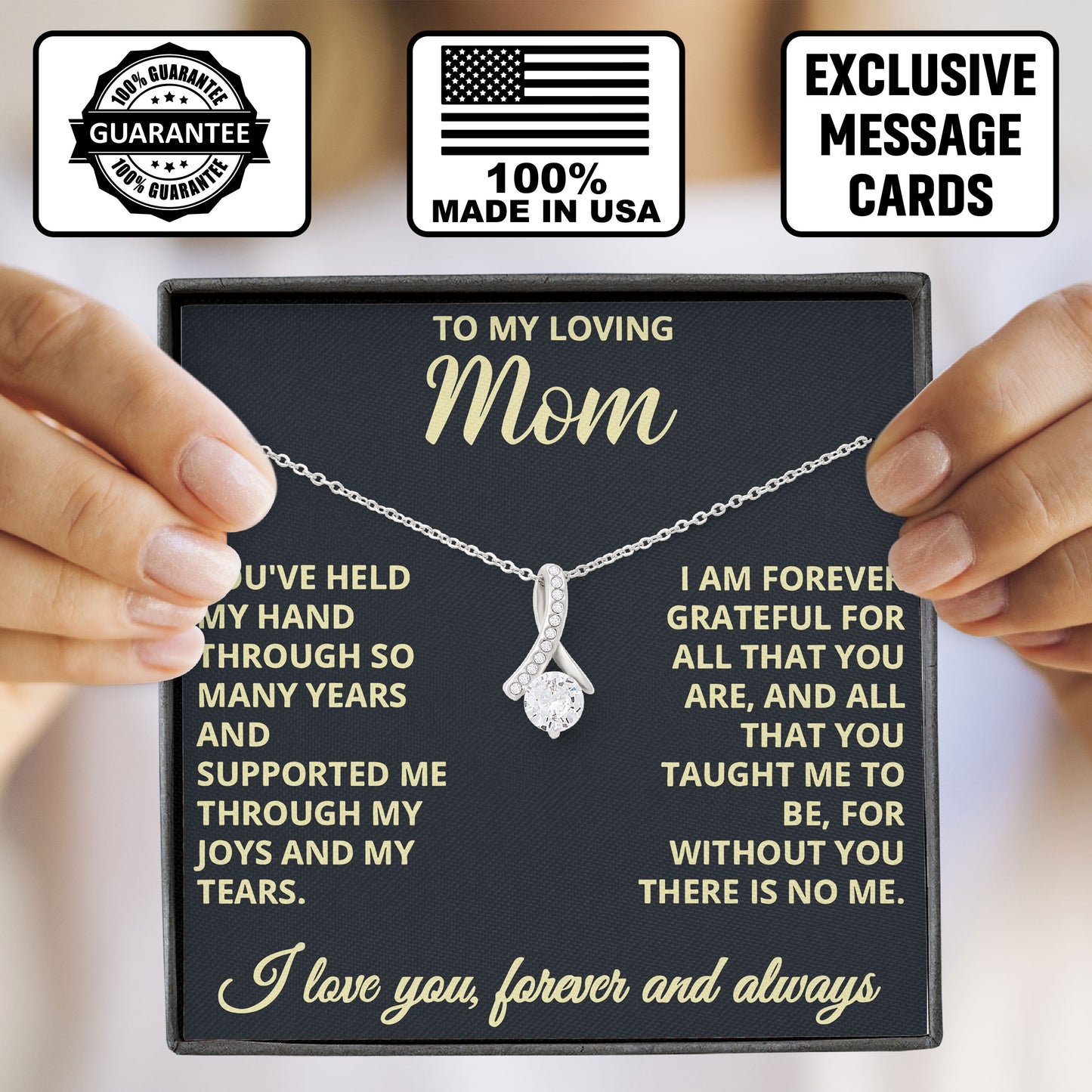 To My Loving Mom Necklace, Mother Gift, Valentine's Day Birthday Gifts Ideas