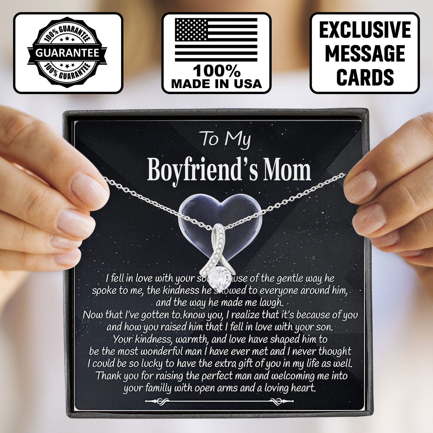 To My Boyfriends Mom Necklace, Valentines Day, Birthday Gift, Mother's Day Keepsake