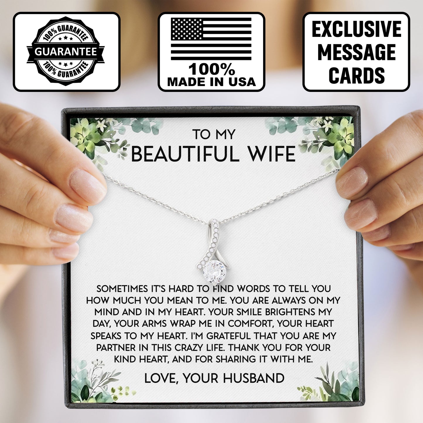 To My Beautiful Wife Sentimental Birthday Valentine's Day Gift for Her