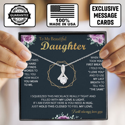 To My Beautiful Daughter Jewelry Boxes with Necklace, Present Box For Daughter From Dad, Mom