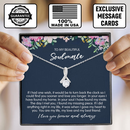 To My Soulmate Necklace Romantic Jewelry Gift for Girlfriend from Boyfriend