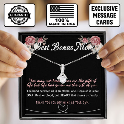 To My Best Bonus Mom Necklace, Mother Gift, Valentine's Day Birthday Gifts Ideas, Loving Mother Keepsake