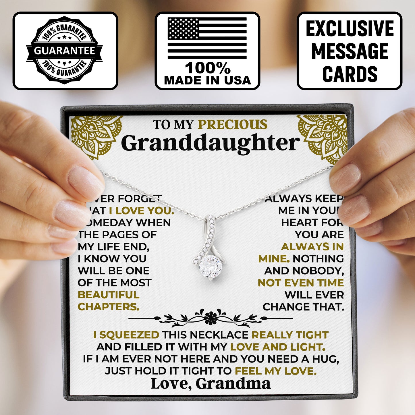 To My Granddaughter Necklace Meaningful Jewelry Gift for Birthday, Valentine, Graduation