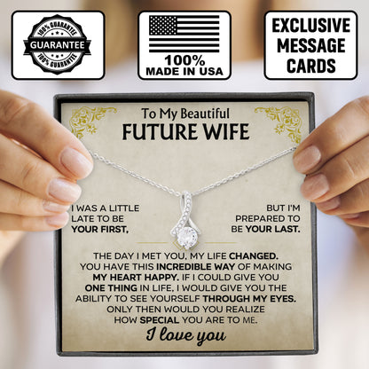 To My Beautiful Future Wife Soulmate Necklace with Heartfelt Message Card & Box, Anniversary, Birthday