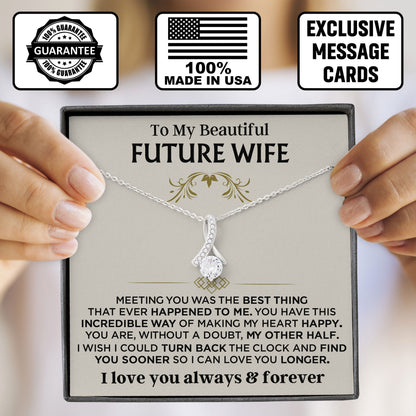 To My Beautiful Future Wife Necklace with Message Card