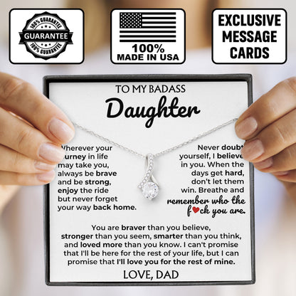 To My Daughter Sterling Silver Necklace Gift From Dad