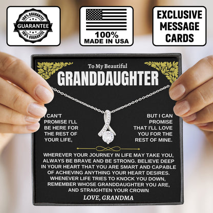 To My Beautiful Granddaughter Necklace Meaningful Gift From Grandma With Message Card And Box