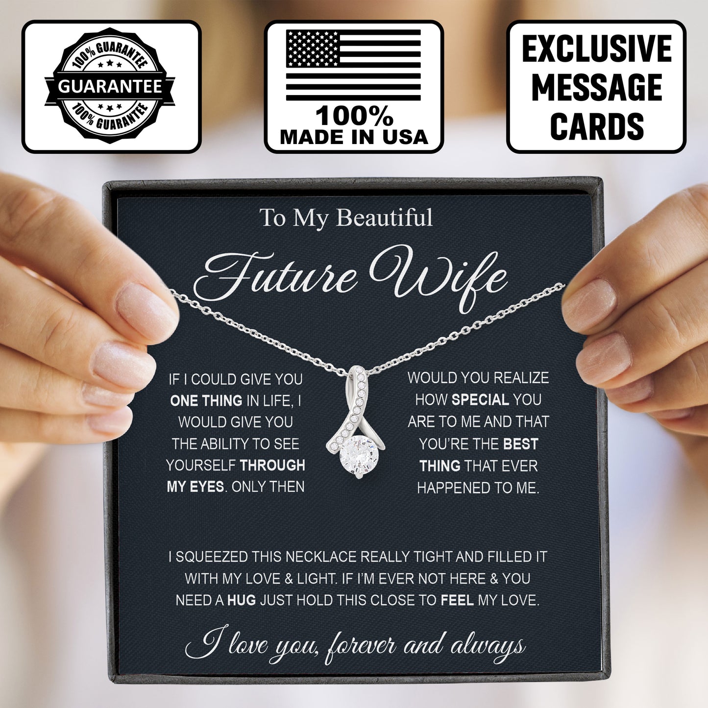 To My Beautiful Future Wife Birthday Jewelry Gifts For My Wife with Message Card Box
