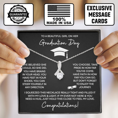 To My Beaitiful Girl Necklace Meaningful Jewelry Gift for Graduation, Birthday, Valentine