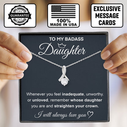 To My Badass Daughter Meaningful Necklace Gift