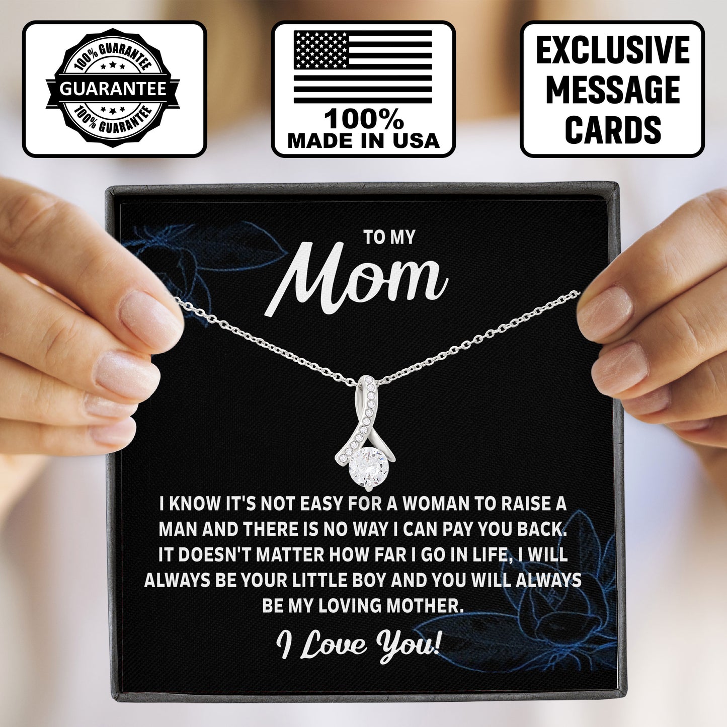 To My Mom Necklace, Valentine's Day Birthday Gifts Ideas, Anniversary Keepsake, Mother Gift
