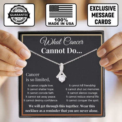 What Cancer Cannot Do Necklace, Breast Cancer Survivor Gifts For Female, Cancer Awareness Pendant Necklaces with Message Card and Gift Box