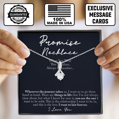 Promise Necklace Sterling Silver Pendant with Message