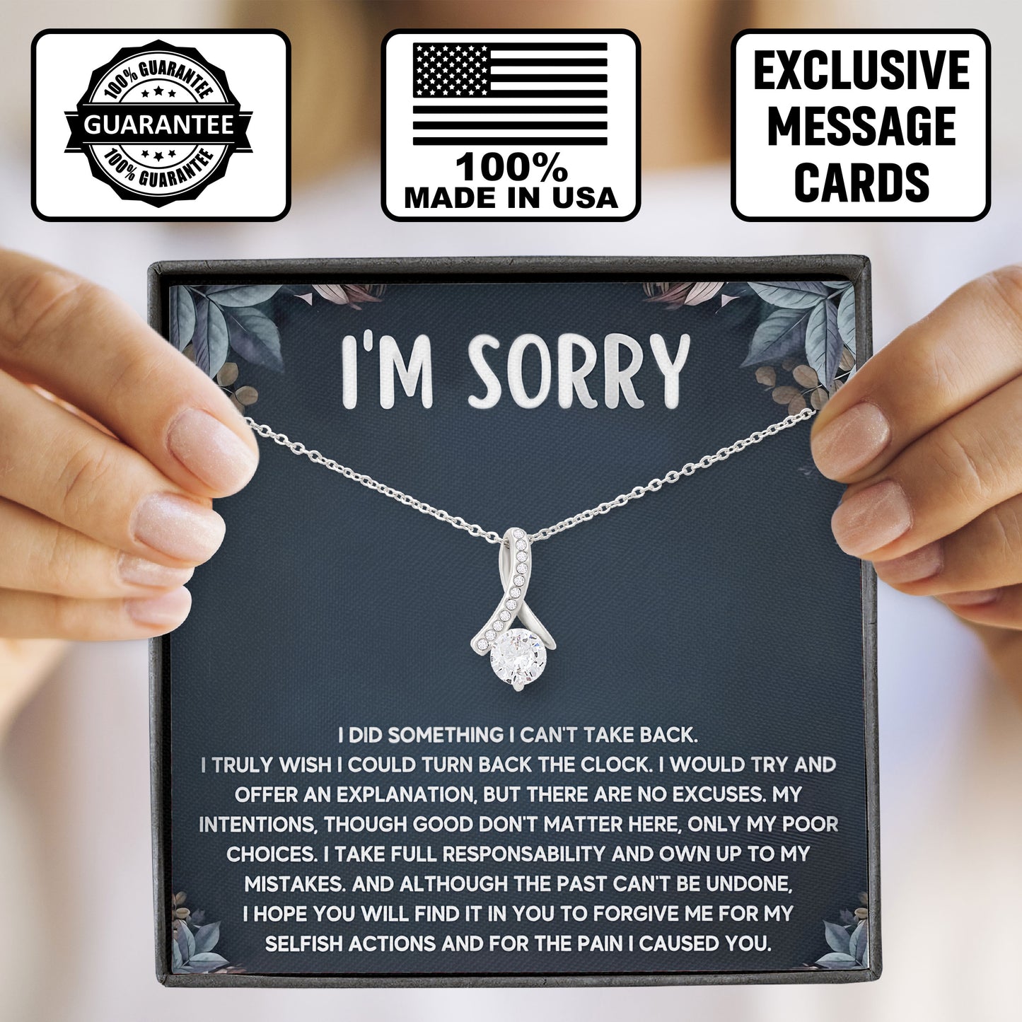 I'm Sorry For Hurting You Neckace, Forgive Me Gifts, Valentine, Birthday, Anniversary Gift, Apologize Gifts
