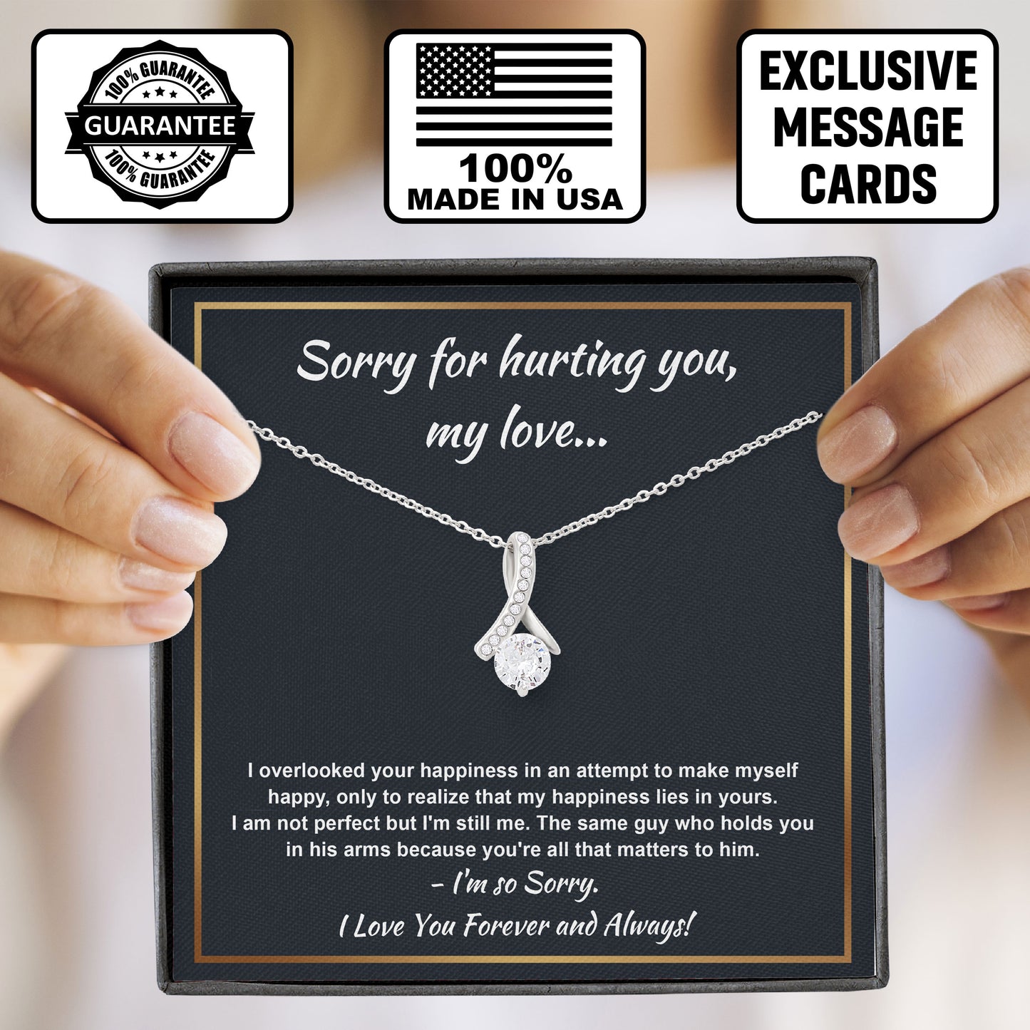 I'm Sorry For Hurting You Neckace, Forgive Me Gifts, Valentine, Birthday, Anniversary Gift, Apologize Gifts