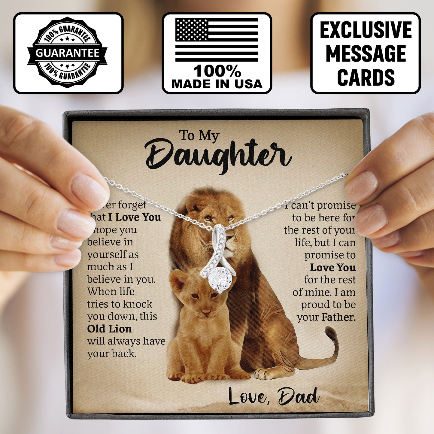 To My Daughter Necklace Keepsake Gift From Dad
