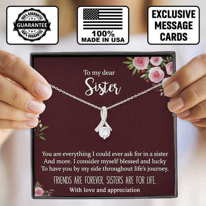 To My Dear Sister Valentine Necklace Gift Box