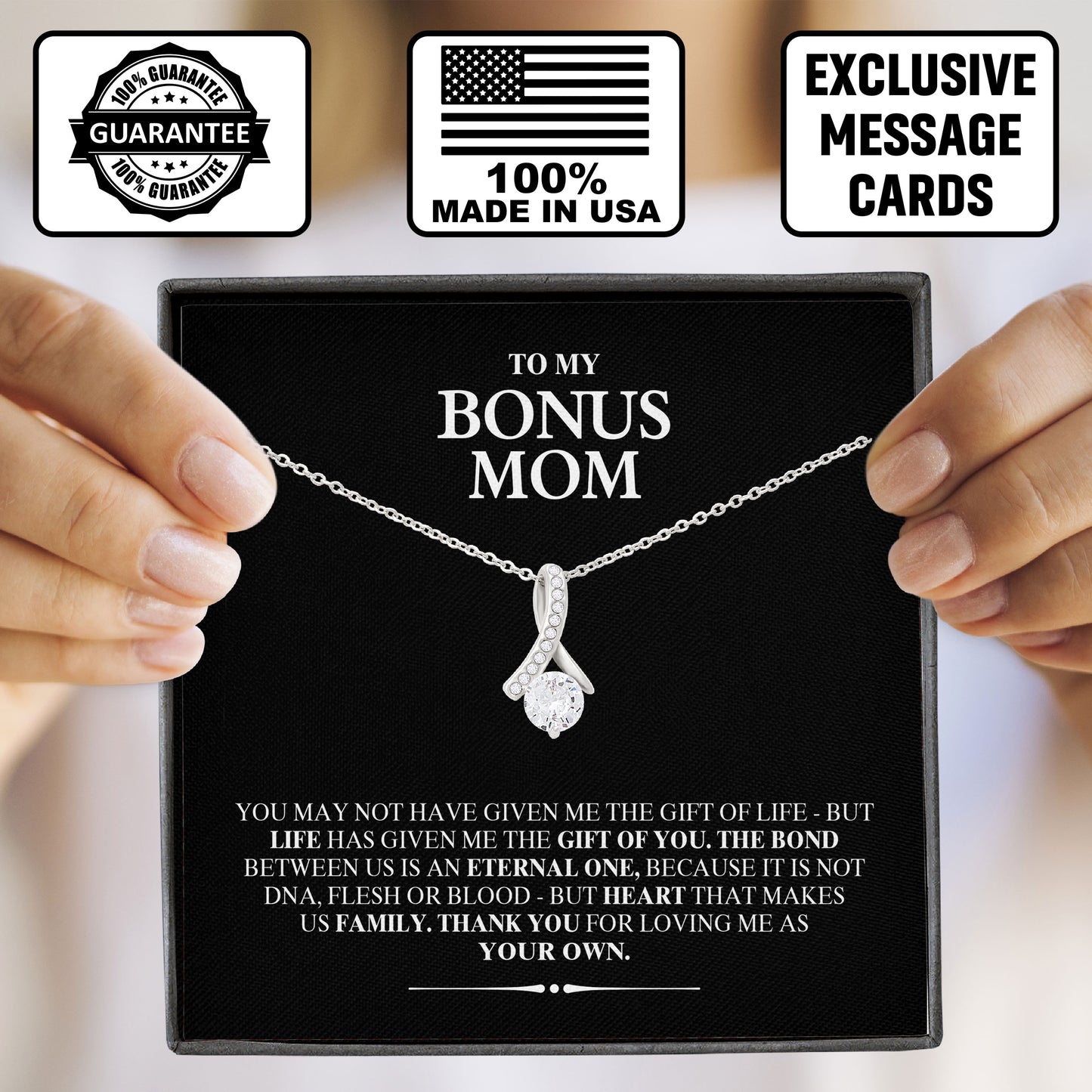 To My Bonus Mom Necklace from Son with Love