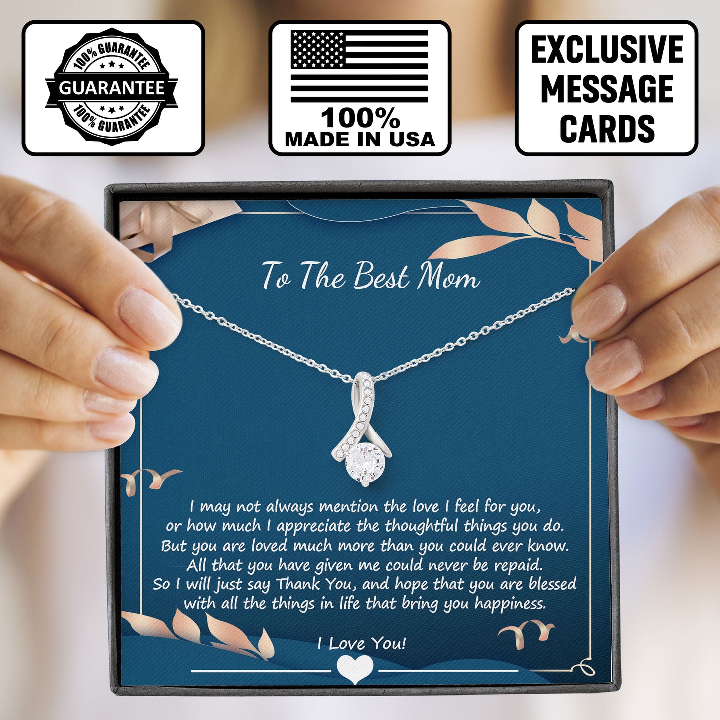 To The Best Mom Heartfelt Necklace Gift