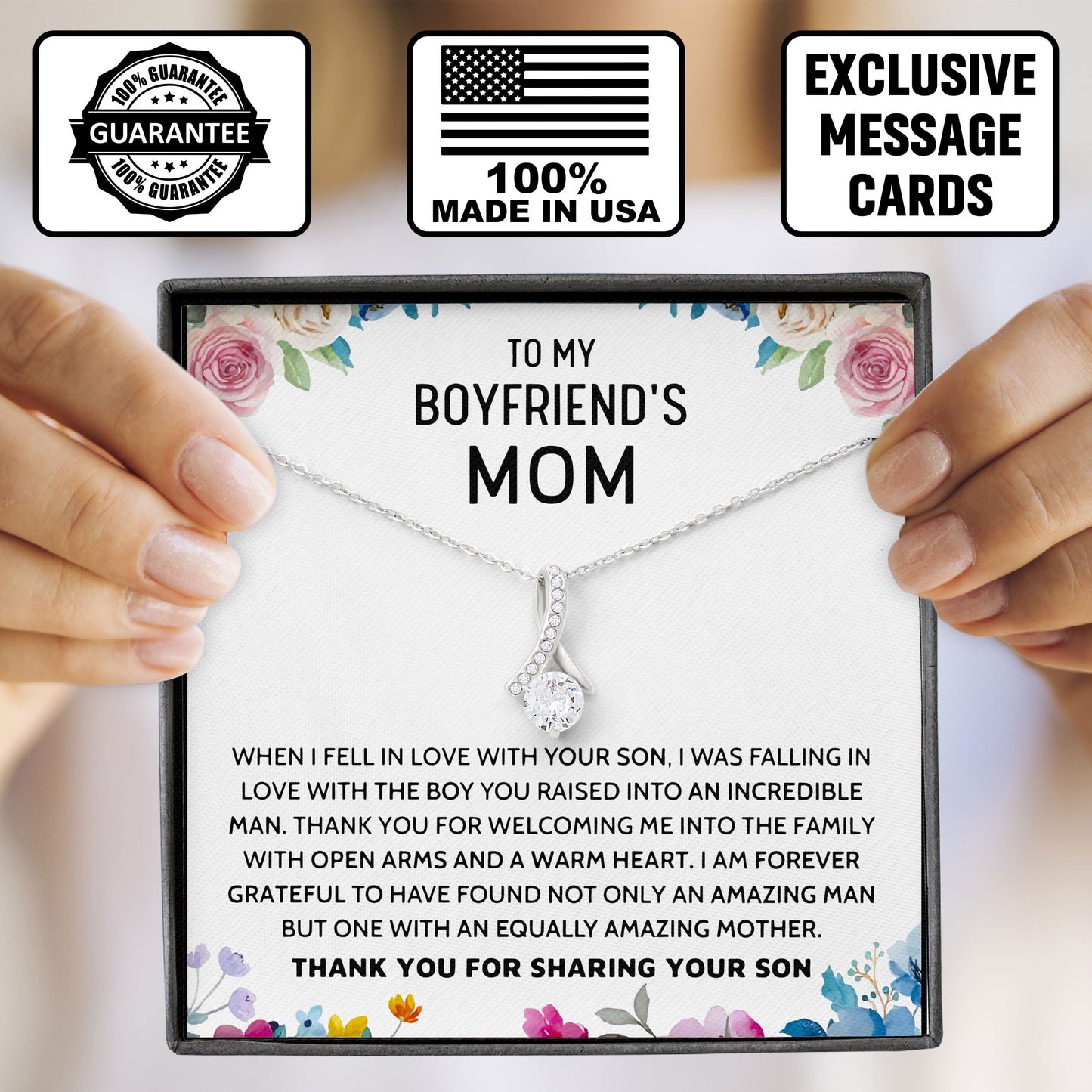 To My Boyfriends Mom Necklace, Valentines Day, Birthday, Mother's Day Gifts