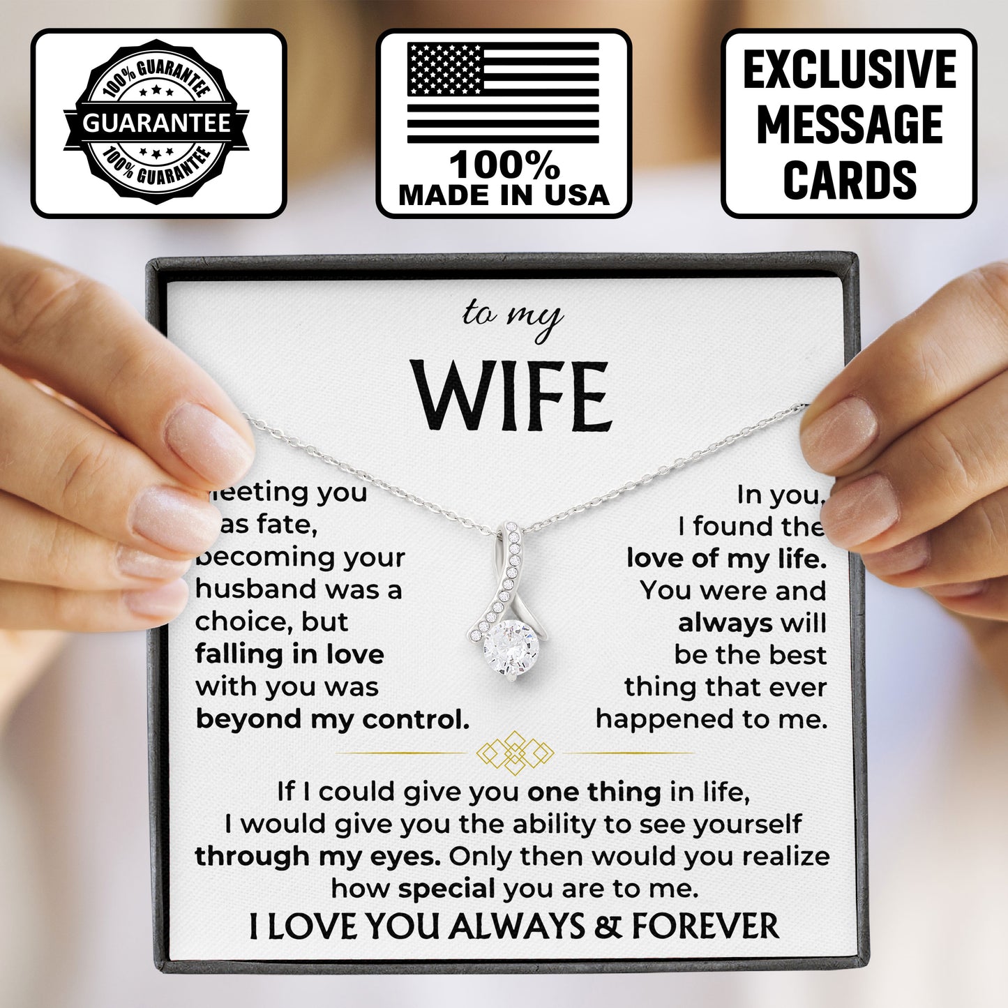 To My Wife Necklace Romantic Jewelry Keepsake