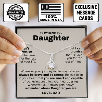 To My Beautiful Daughter Valentine Necklace Gift From Dad