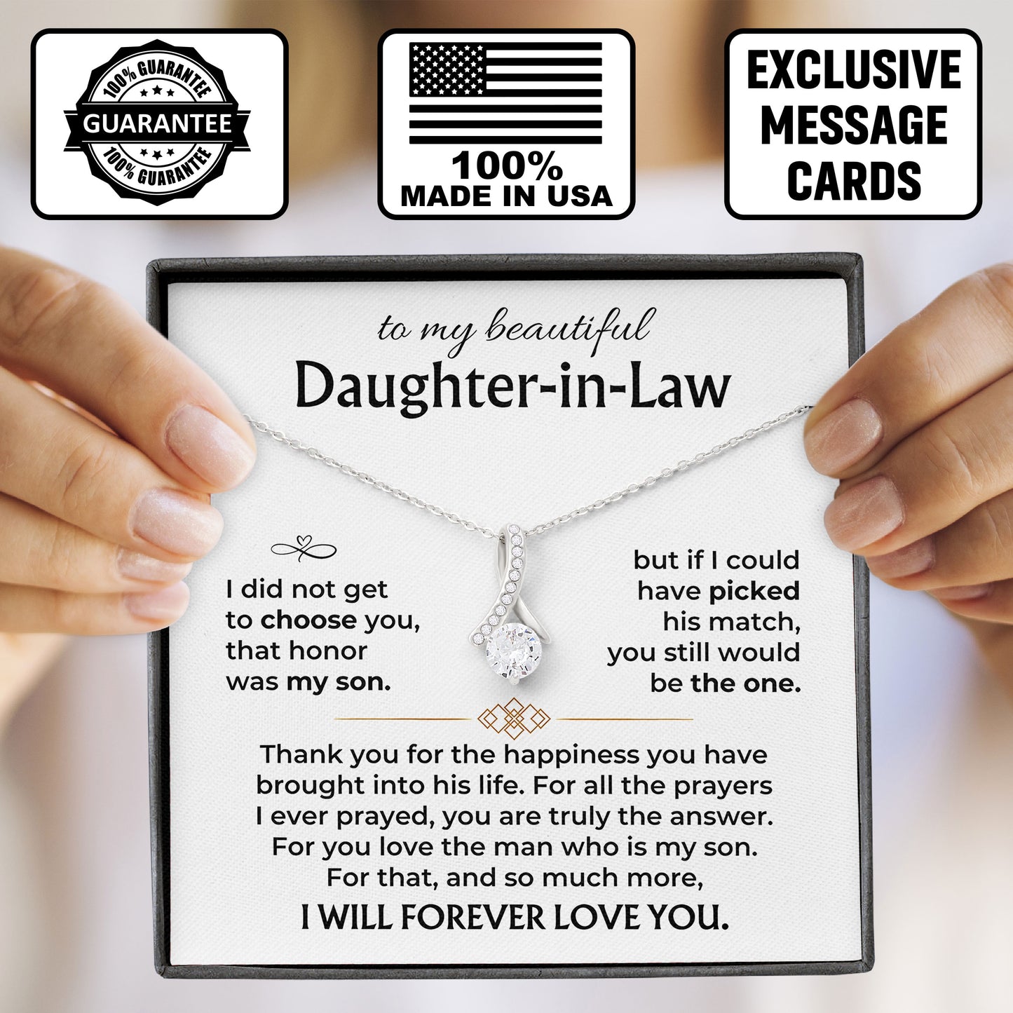To My Beautiful In Law Daughter Necklace