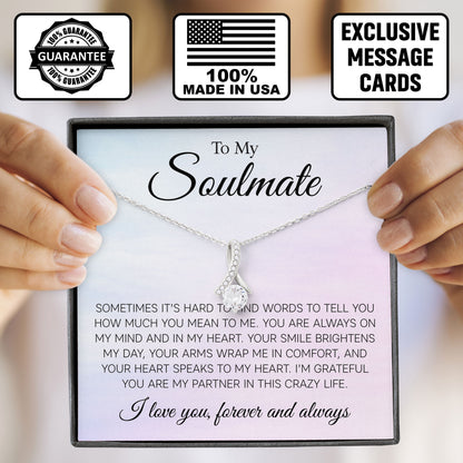 To My Soulmate Necklace Gift Jewelry with Love Message