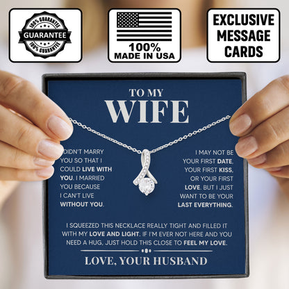 To My Wife Necklace With Message Card From Husband