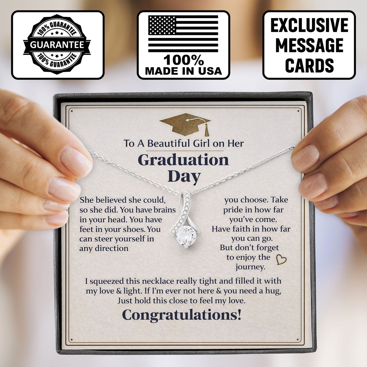 To My Beautiful Girl on Her Graduation Day Necklace
