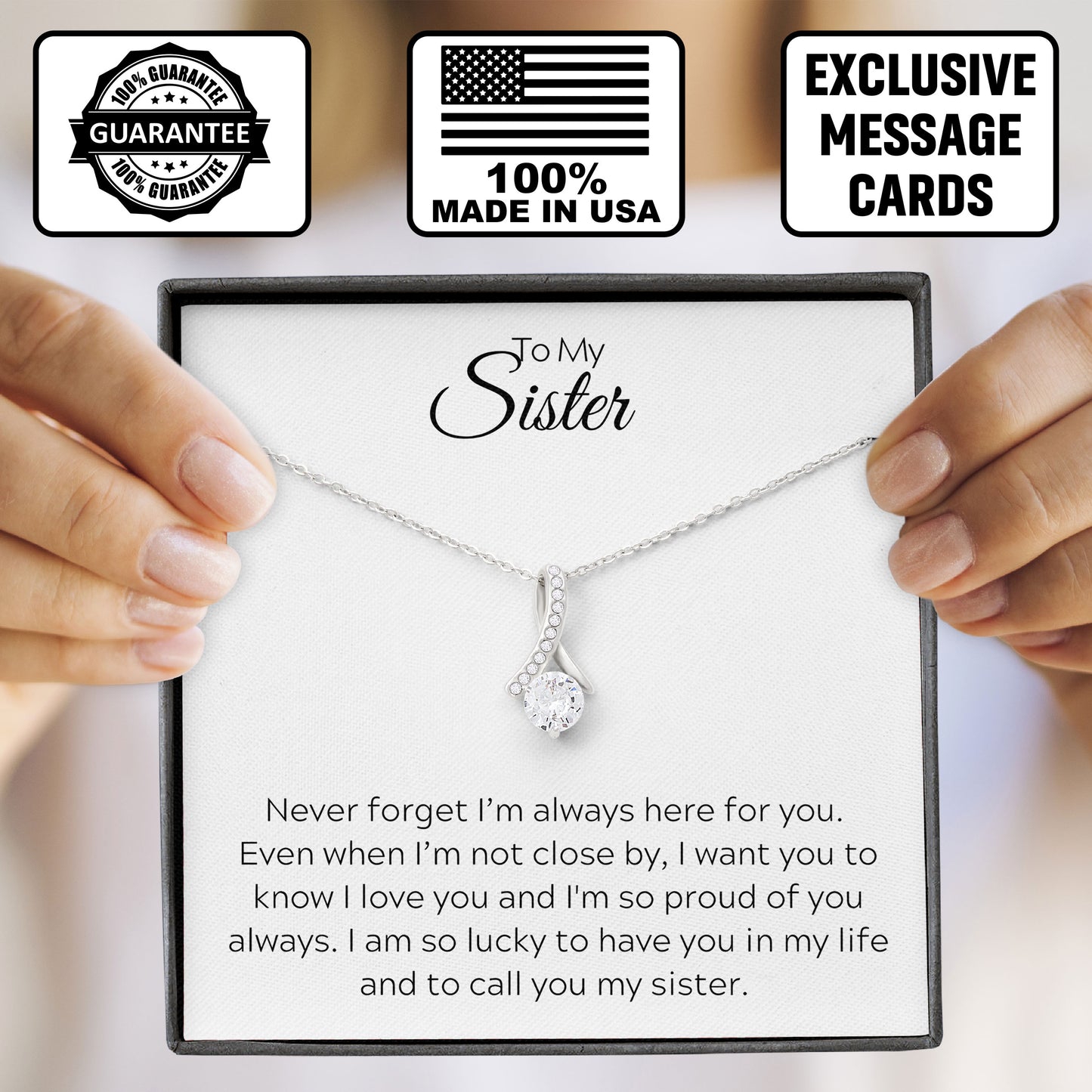 To My Sister Necklace Mother's Day Jewelry Gift