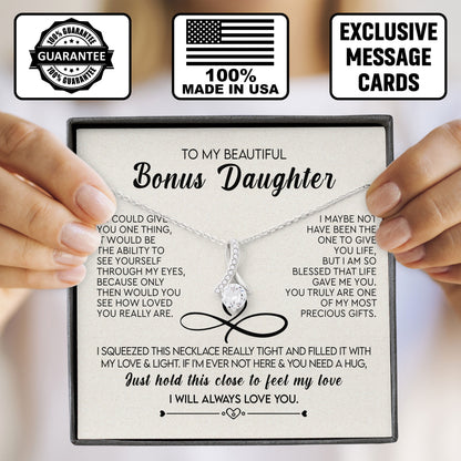 To My Beautiful Bonus Daughter Necklace from Parents