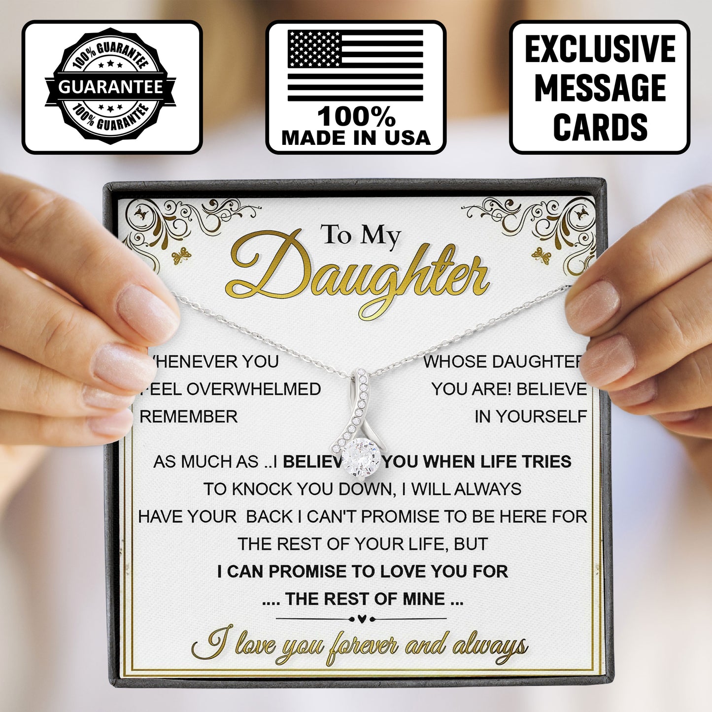 To My Daughter Necklace Birthday, Wedding Gifts