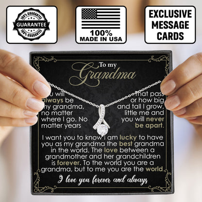 To My Grandma Necklace Gift with Love and Message Card