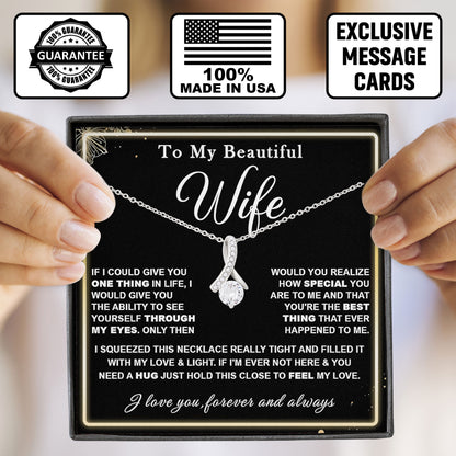 To My Beautiful Wife Necklace Gift Anniversary Birthday