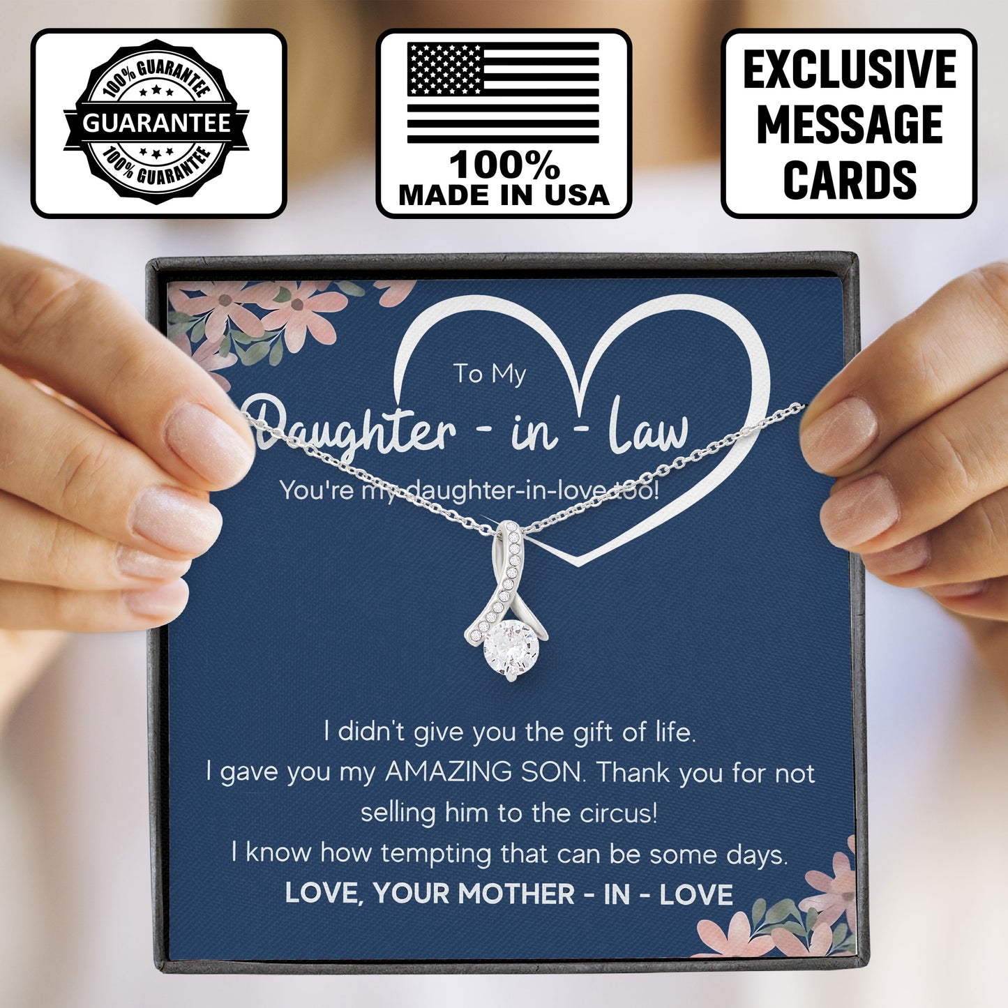 To My Daughter In Law Pendant Necklace Gift