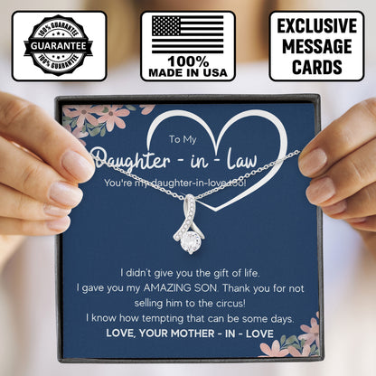 To My Daughter In Law Pendant Necklace Gift