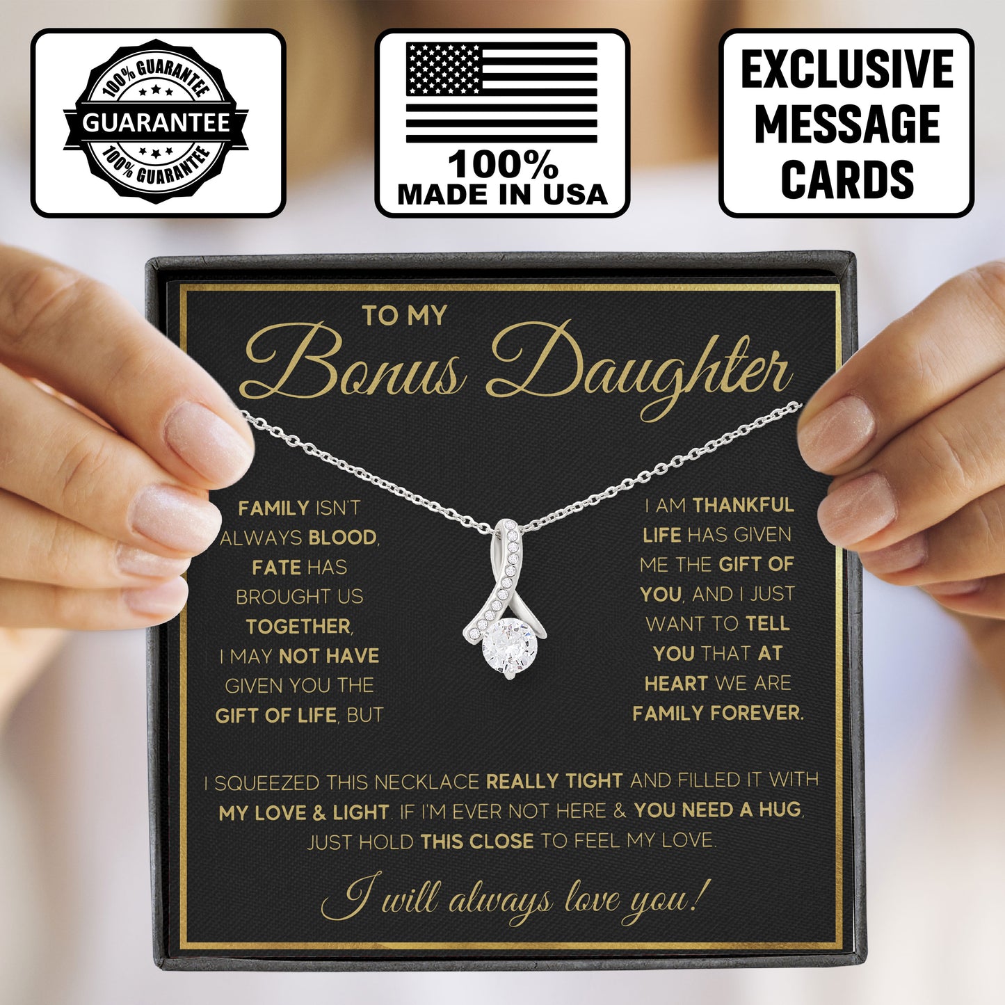 To My Bonus Daughter Anniversary Necklace