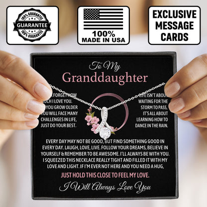 To My Granddaughter Birthday Valentine Graduation Necklace