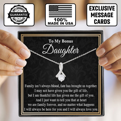 To My Bonus Daughter Sentimental Necklace