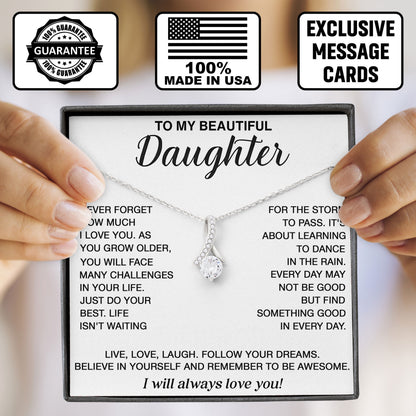 To My Beautiful Daughter Necklace for Graduation Day