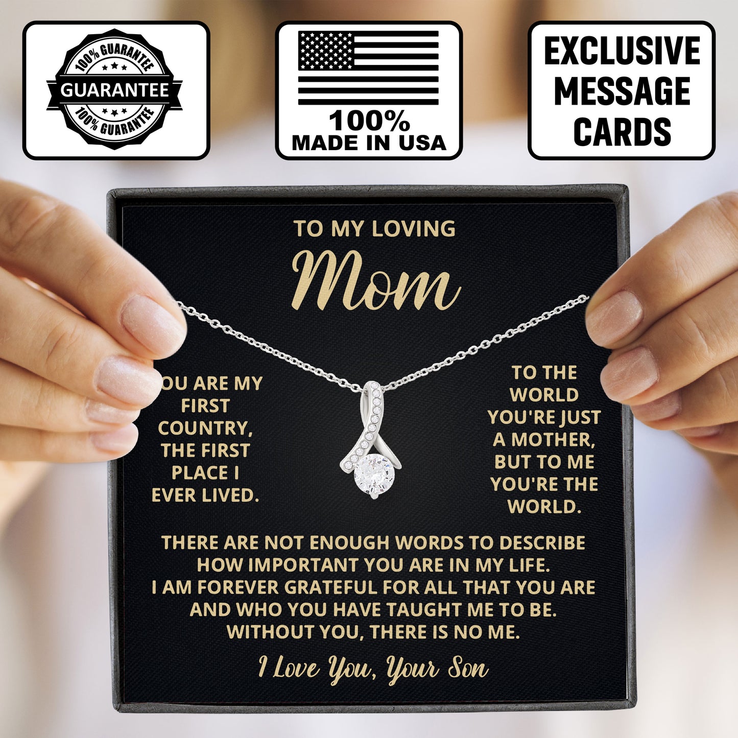 To My Loving Mom Necklace Gift for Mother’s Day