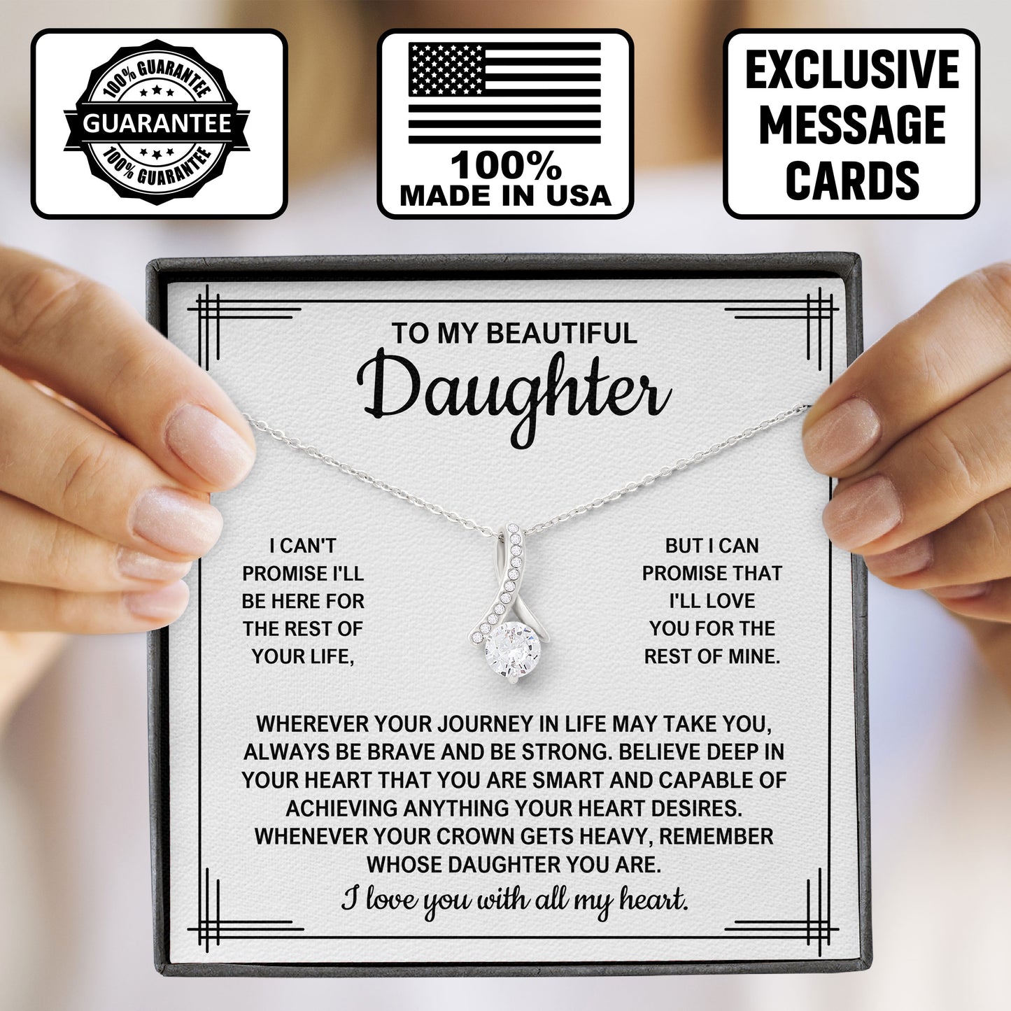 To My Beautiful Daughter Pendant Jewelry Gift
