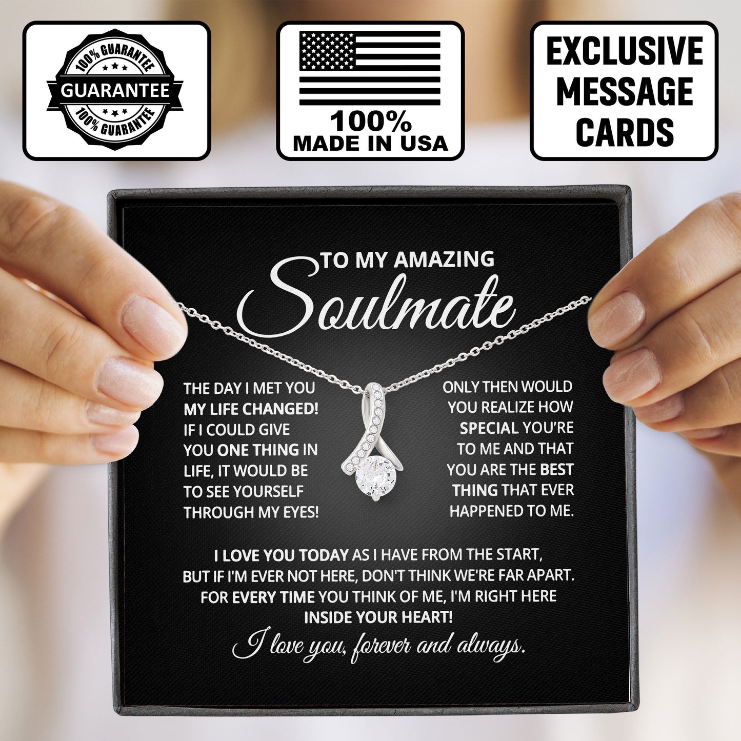 To My Amazing Soulmate Necklace Valentine Gift