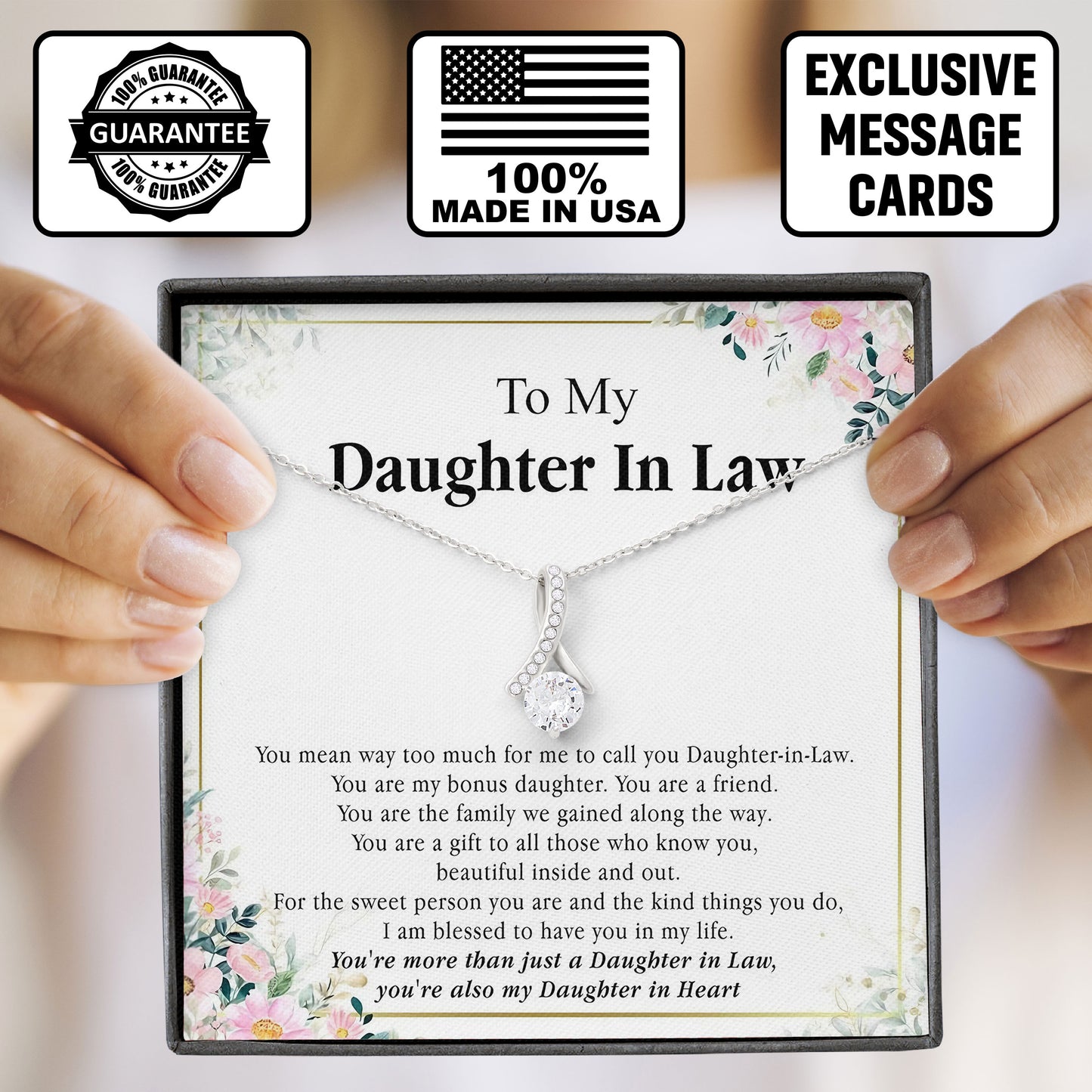 To My Daughter In Law Necklace Gift for Wedding Day