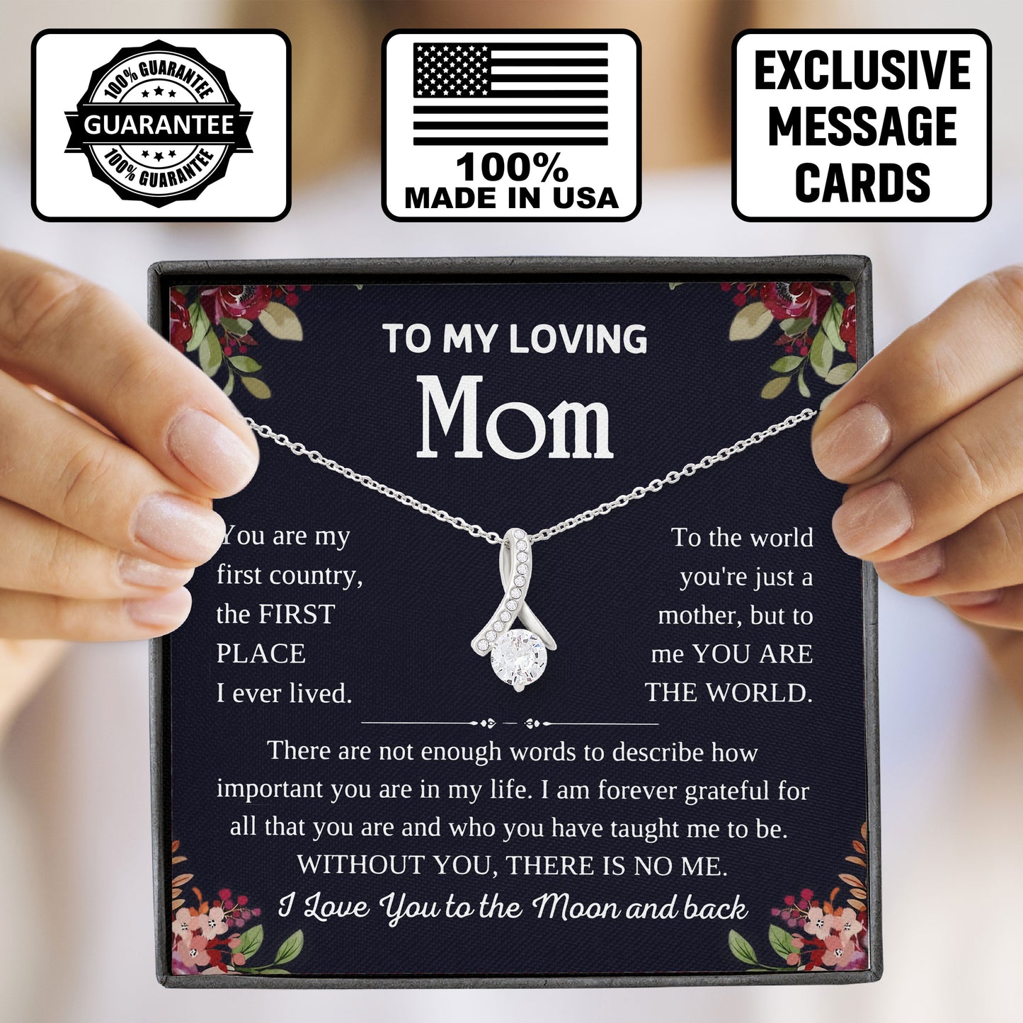 To My Loving Mom Necklace Gift for Special Moments