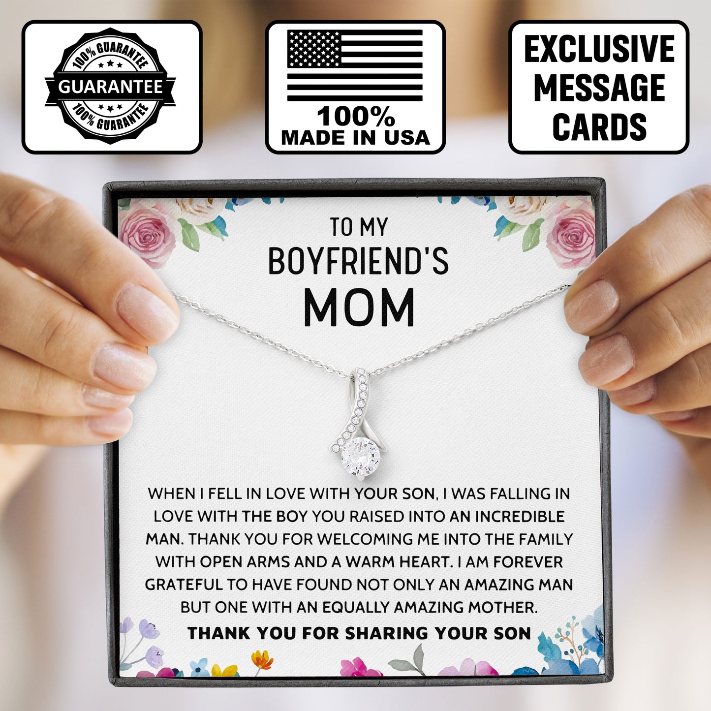 To My Boyfriend's Mom Necklace, Valentines Day, Mother's Day Keepsake, Birthday Gifts